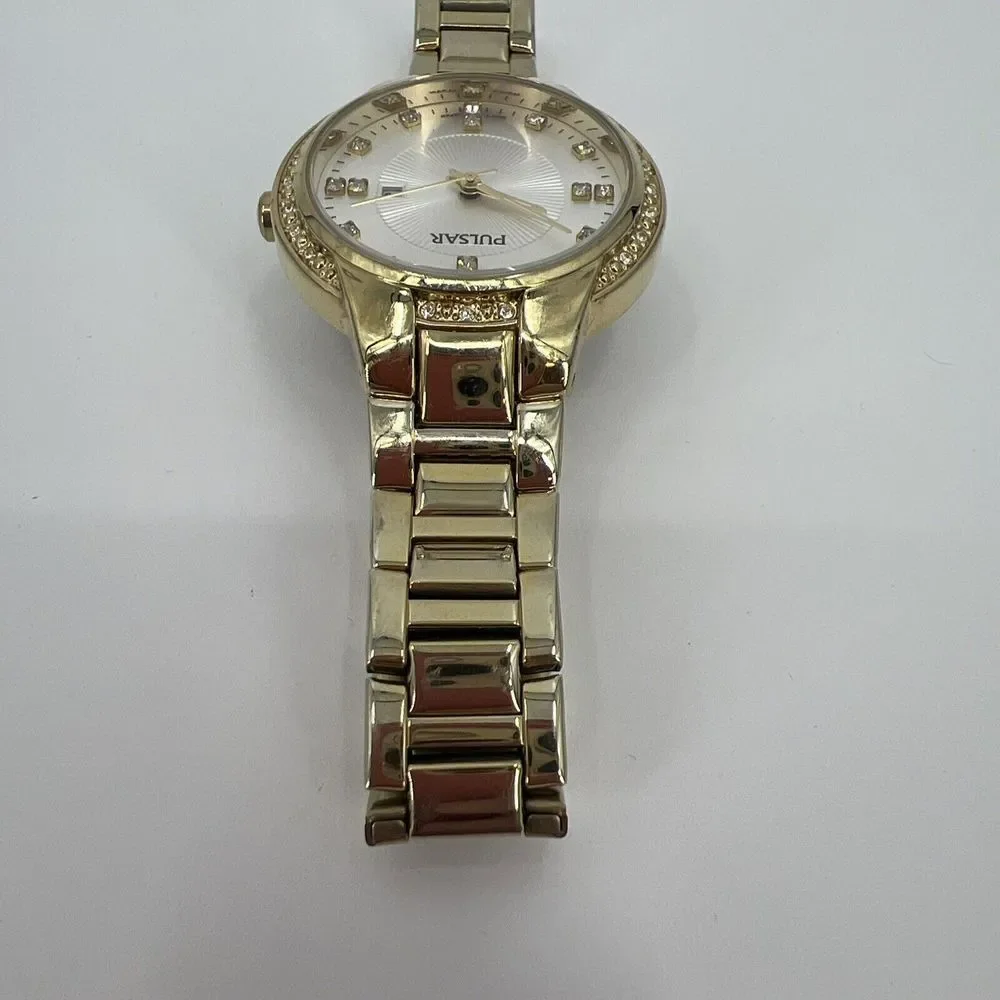 Pulsar Women's Gold Stainless Steel Silver‎ Dial Watch PJ2014
